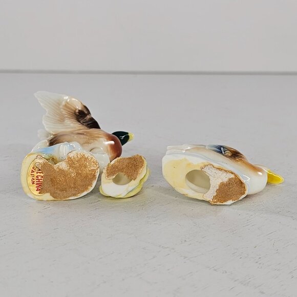 Vintage Bone China Japan Duck Family Mallard Duckling Miniature Figurine Set - Picture 10 of 10